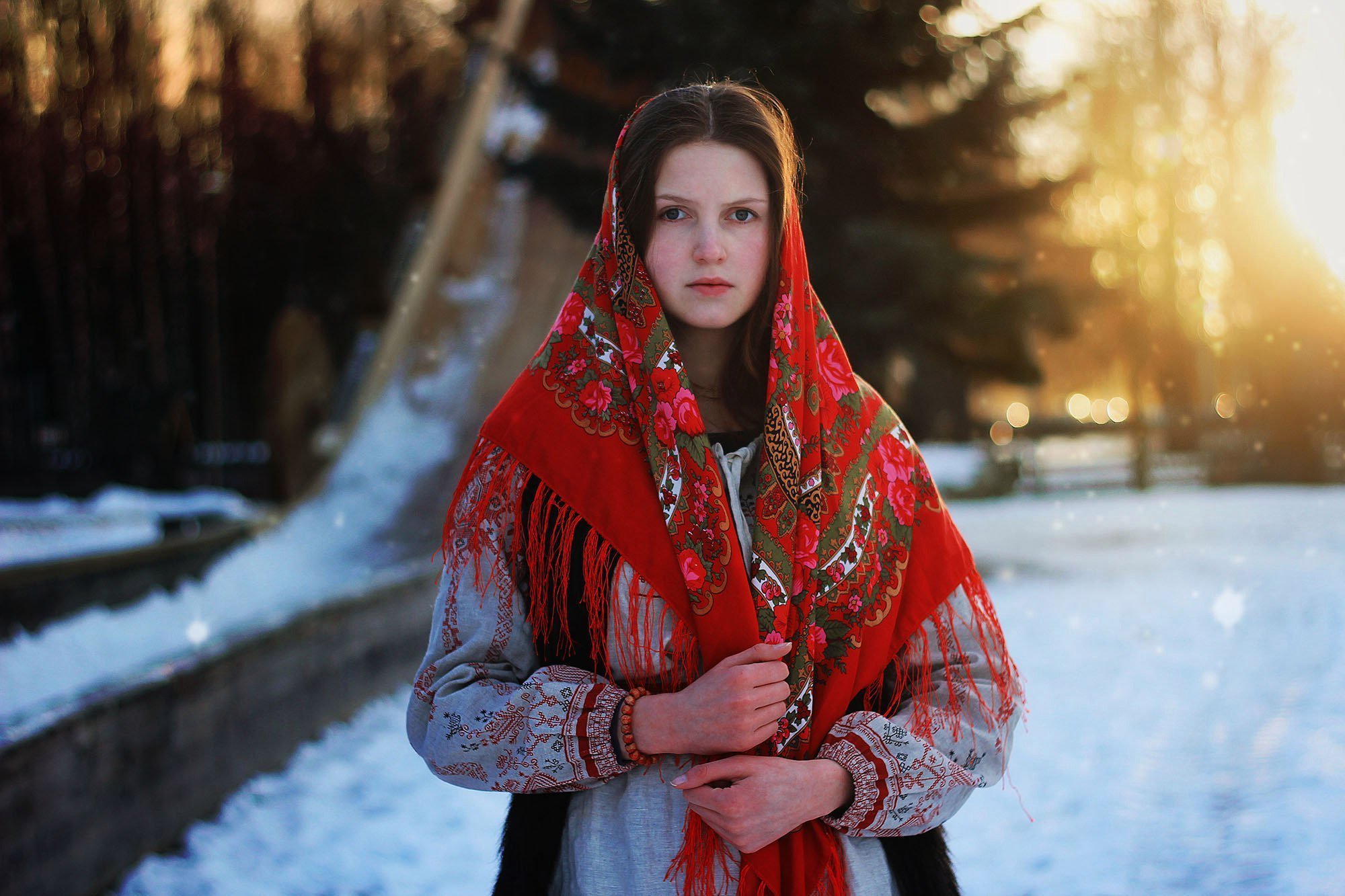 Girls in Slavic costumes in Lianyungang